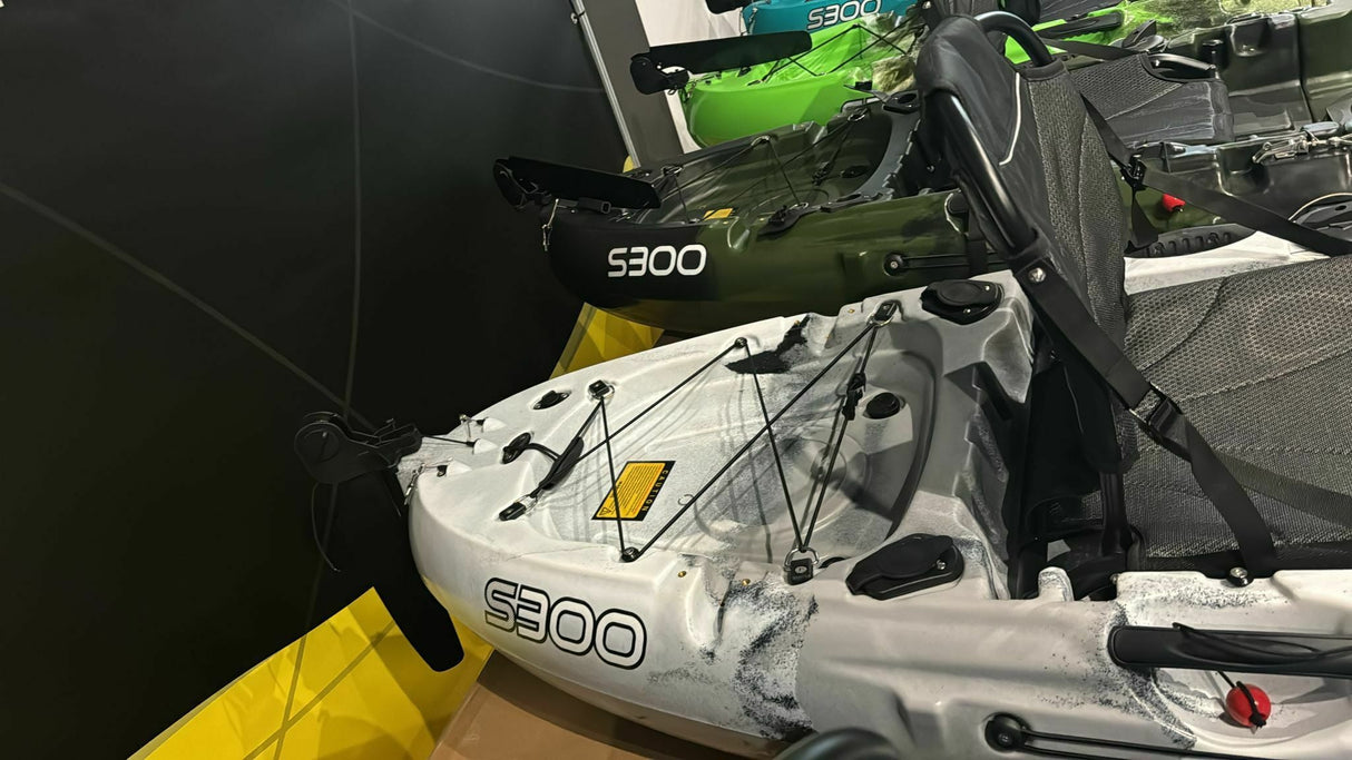 Kayak a pedali divisibile in 2 con pinne Big Mama Start s300 colore bianco nero