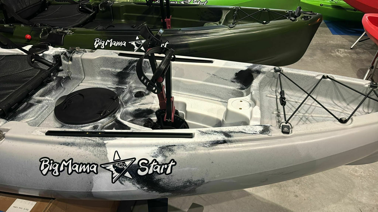 Kayak a pedali divisibile in 2 con pinne Big Mama Start s300 colore bianco nero