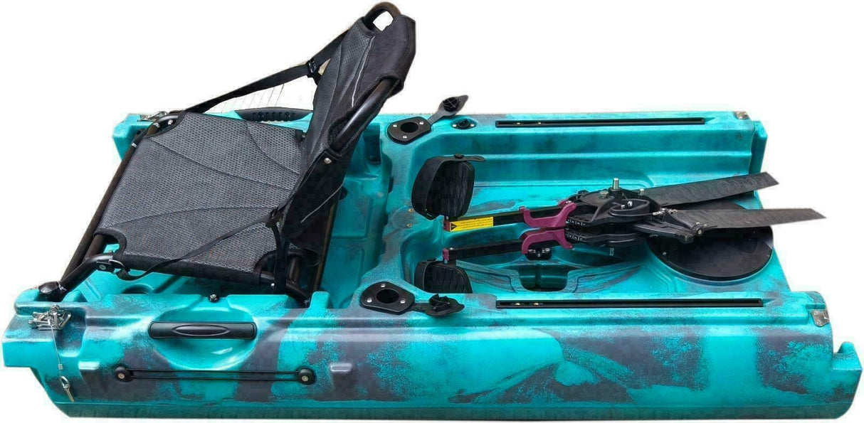 Kayak componibile rigido a pedali con pinne Big Mama START S300 family 2 posti + 2 pagaie + 2 sedili + 2 pedali