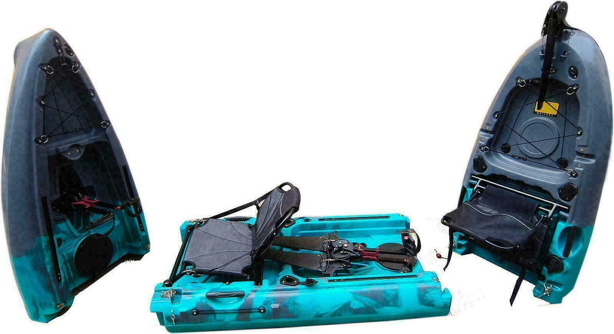 Kayak componibile rigido a pedali con pinne Big Mama START S300 family 2 posti + 2 pagaie + 2 sedili + 2 pedali