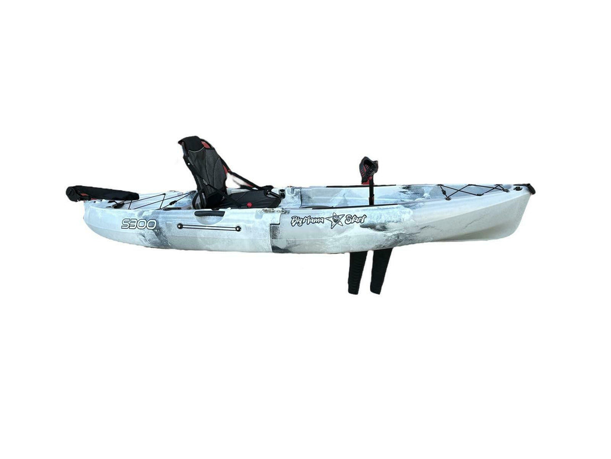 Kayak a pedali divisibile in 2 con pinne Big Mama Start s300 colore bianco nero