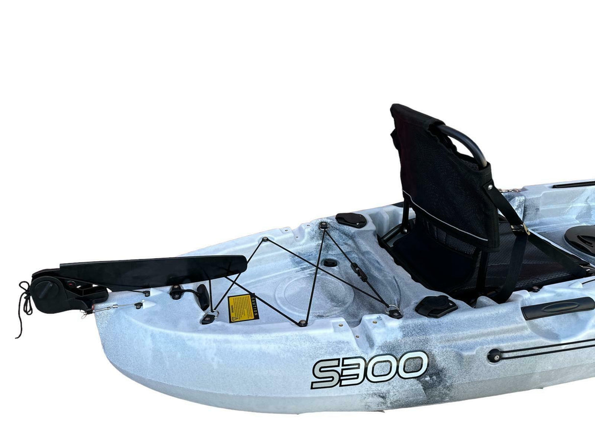 Kayak a pedali divisibile in 2 con pinne Big Mama Start s300 colore bianco nero