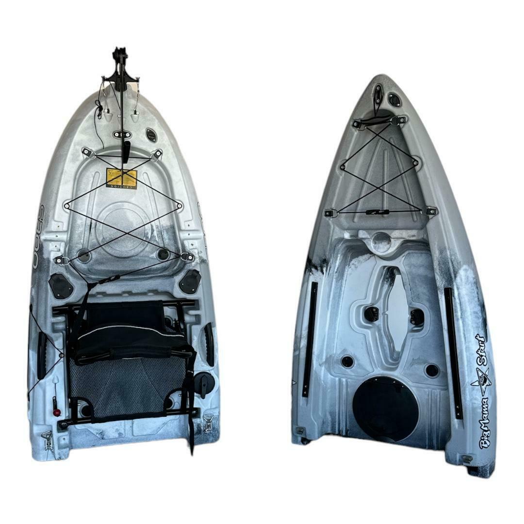 Kayak a pedali divisibile in 2 con pinne Big Mama Start s300 colore bianco nero