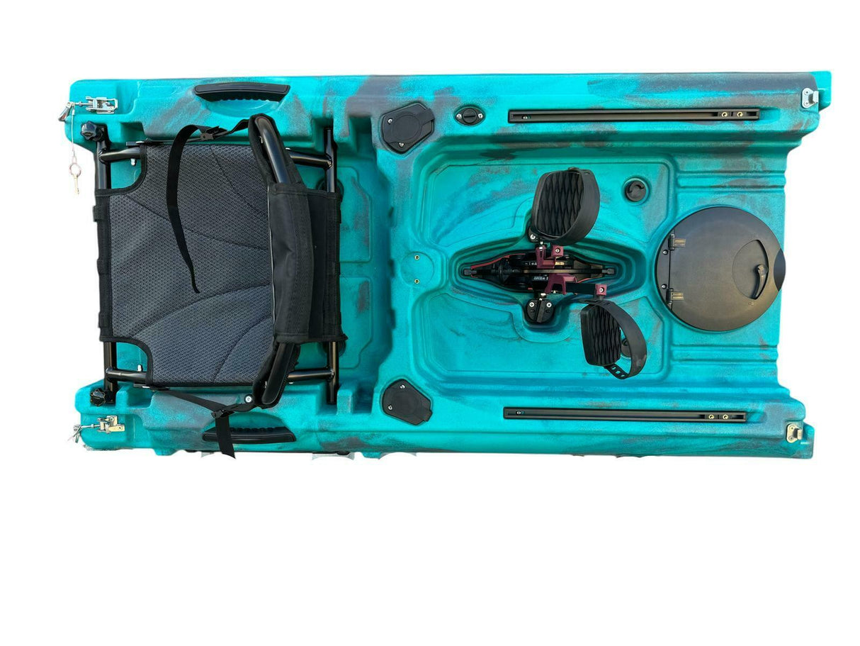 Modulo centrale kayak a pedali divisibile in 2 con pinne big mama start s300 - blue gray