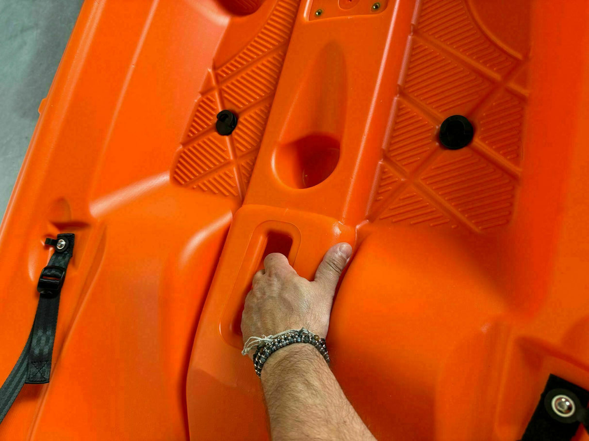 kayak fishing canoa GIL 2.0 Big Mama Kayak canoa monoposto da 254 cm + 2 p.canne interni + seggiolino + pagaia - Arancio