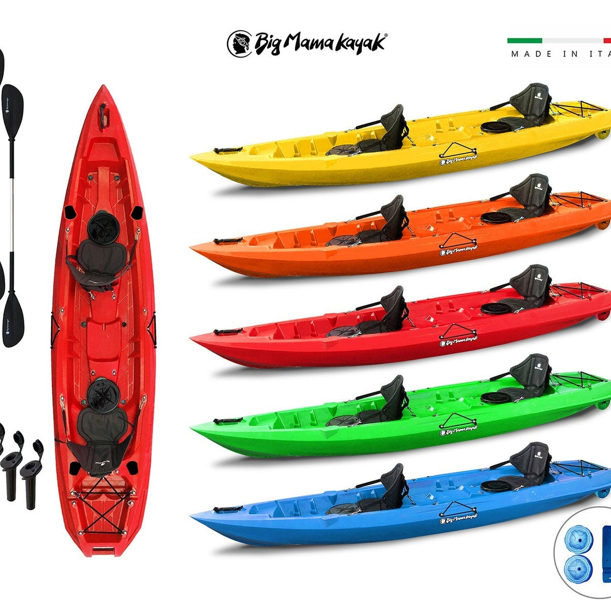 Canoa Da Pesca Divisible Big Mama Start S300 - Con Propulsione A Pinne, Timone E Seggiolino Regolabile - Foto 8