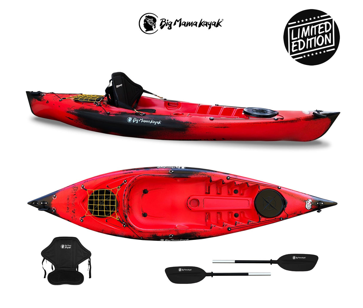 Kayak monoposto privat 2.0 limited edition big mama kayak - canoa da 295 cm + 2 gavoni + 1 pagaia + seggiolino (full pack)