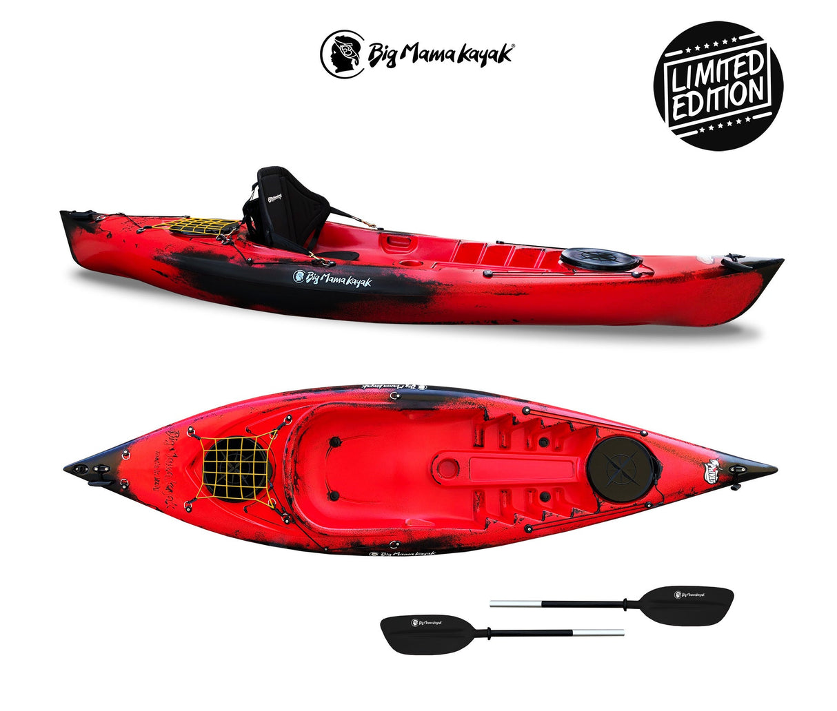 Kayak monoposto privat 2.0 limited edition big mama kayak - canoa da 295 cm + 2 gavoni + 1 pagaia in omaggio (pack 1)