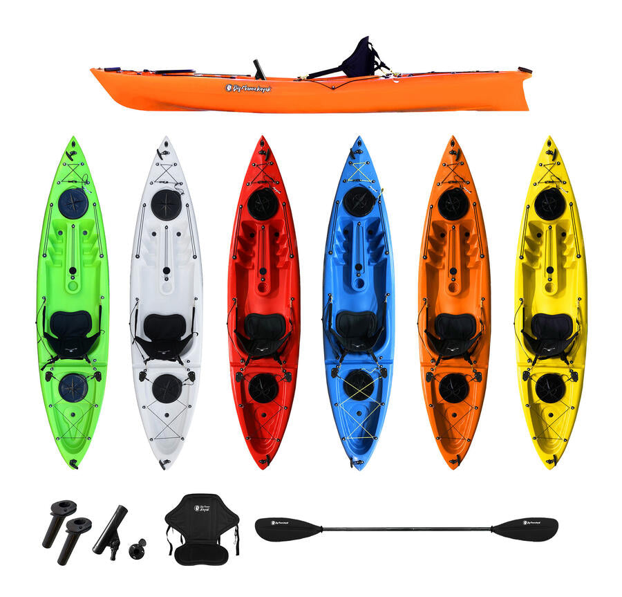 ACQUAPRIMA FISHING BIG MAMA KAYAK - CANOA MONOPOSTO DA 310 CM + 2 GAVONE + 3 PORTACANNA + 1 SEGGIOLINO + 1 PAGAIA (FULL PACK)