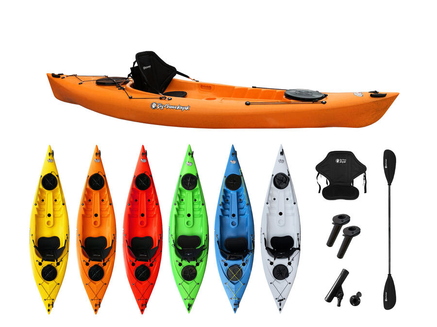 KAYAK MONOPOSTO PRIVAT 2.0 FISHING BIG MAMA KAYAK - CANOA DA 295 CM + 2 GAVONI + 3 PORTACANNA + 1 PAGAIA + 1 SEGGIOLINO (FULL PACK)