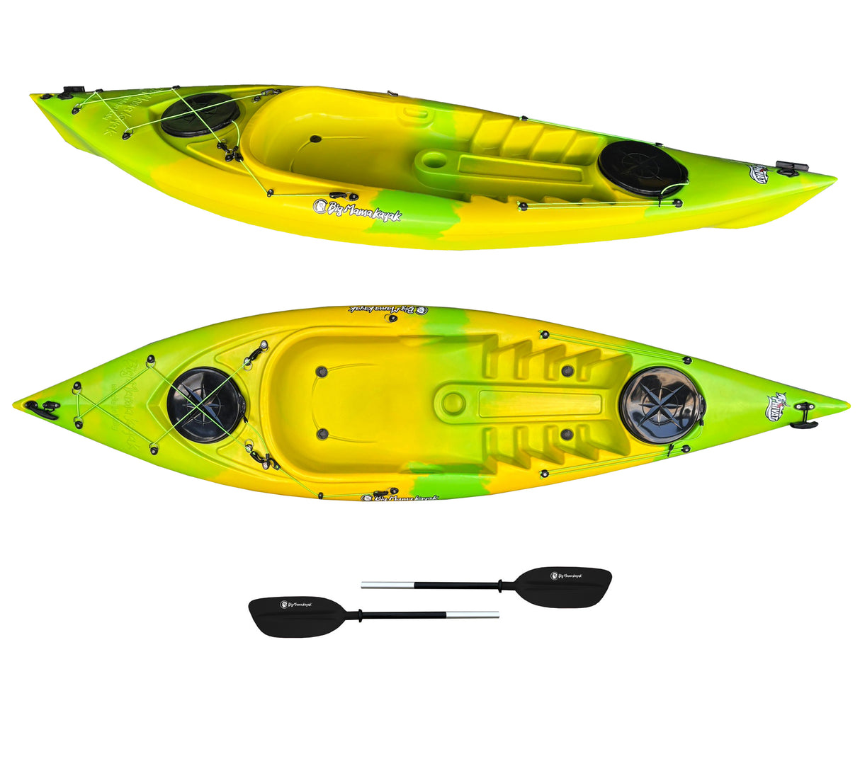 Kayak monoposto Privat 2.0 Limited edition Big Mama Kayak canoa 295 cm + 2 gavoni + 1 pagaia (PACK 1) - GIALLO VERDE