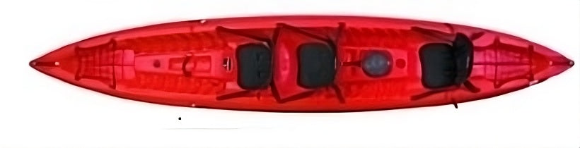 Rainbow Orca Expedition - Canoa Sit On Top 3 Posti 420 Cm + Gavoni + 3 Sedili