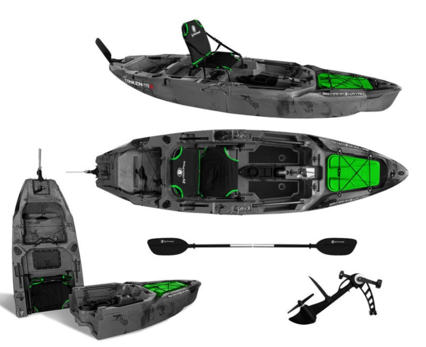 Kayak Fishing a Pedali divisibile Big Mama Triken 330 S live, con ruote e vasca del vivo