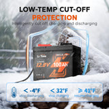 Batteria 100 Ah Extra Mini per motore elettrico kayak  - LiTime 12V 100Ah Batteria al litio Bluetooth LiFePO4 LI TIME