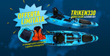 Offerta Febbraio Kayak a pedali BIG MAMA KAYAK A PEDALI TRIKEN 330 - incluso Pedali, portacanne, Pagaia, Omaggio gavone rettangolare e Gilet Colore Azzurro Sky