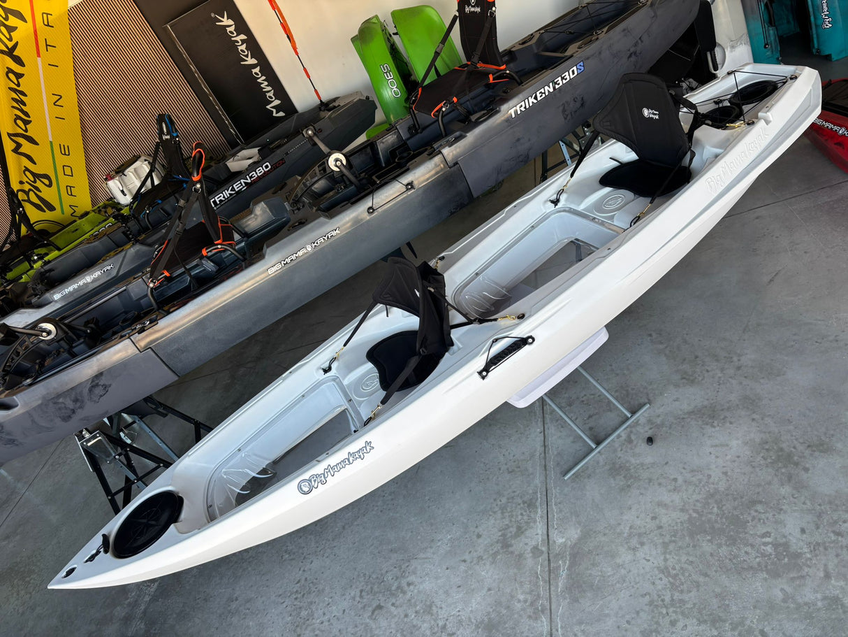 Big Mama Kayak Glass, Kayak Trasparente con oblò per guardare il fondale, incluso 2 pagaie,2 sedili, ruote, gavone Full pack