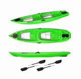 Big Mama Kayak Glass, Kayak Trasparente con oblò per guardare il fondale, incluso 2 pagaie, ruote, gavone pack 1 (verde)