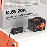 LiTime Caricabatterie al Litio LiFePO4 da 12V 20A  - Caricatore Li Time