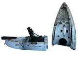 Kayak divisibile a pedali con pinne BIG MAMA START S300 monoposto componibile + motore BIXPY K1 Outboard Kit con batteria PP-378 Wh v4 + Adattatore Low Profile Thruhull Pedal Drive