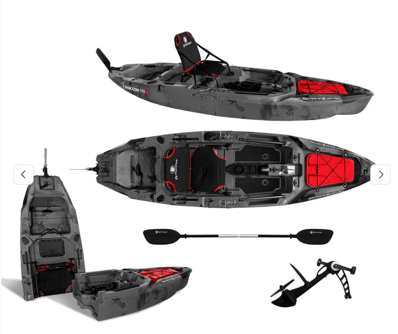 Kayak a Pedali divisibile Big Mama Triken 330 S live, con ruote e vasca del vivo