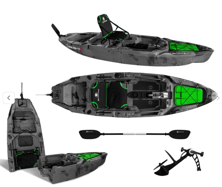 Kayak a Pedali divisibile Big Mama Triken 330 S live, con ruote e vasca del vivo