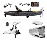 Offerta in Kit Kayak da pesca a pedali Big Mama Triken 330 S divisibile + motore Prua GPS Terrova Kayak Minn Kota 55 lb + Eco Humminbird Helix 7 Jh-h7-650