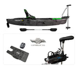 Kayak da pesca a Pedali divisibile Big Mama Triken 330 SH divisibile + motore Prua GPS Haswing Cayman 55 LB