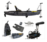 Kit composto da : Kayak da pesca a pedali Big Mama Triken 330 S divisibile + motore Prua GPS Haswing Cayman 55 LB