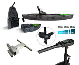 Kayak divisibile da pesca con motore Big Mama Triken 330 S divisibile + supporto motore centrale + motore Haswing Genius + (no pedaliera)