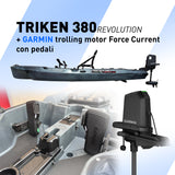 Kayak a Motore Triken 380 REV. con Garmin Force current, telecomando e controllo a pedali