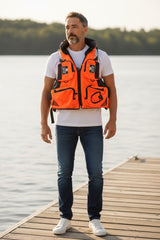 Gilet Salvagente mod. Garda 100 N - CE con 6 tasche , fischietto e cappuccio