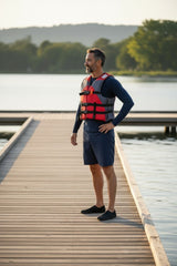Gilet Salvagente mod. Peter colore rosso con fischietto