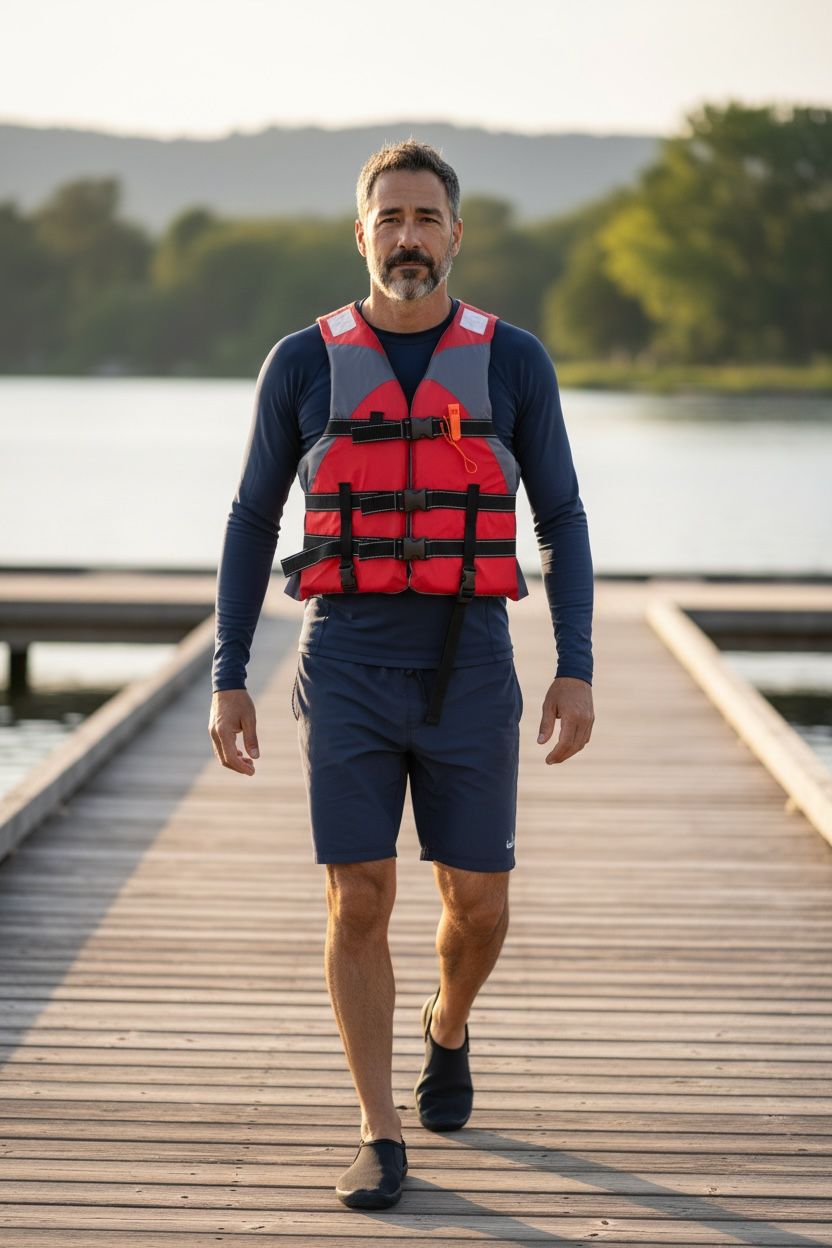 Gilet Salvagente mod. Peter colore rosso con fischietto
