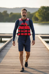 Gilet Salvagente mod. Peter colore rosso con fischietto