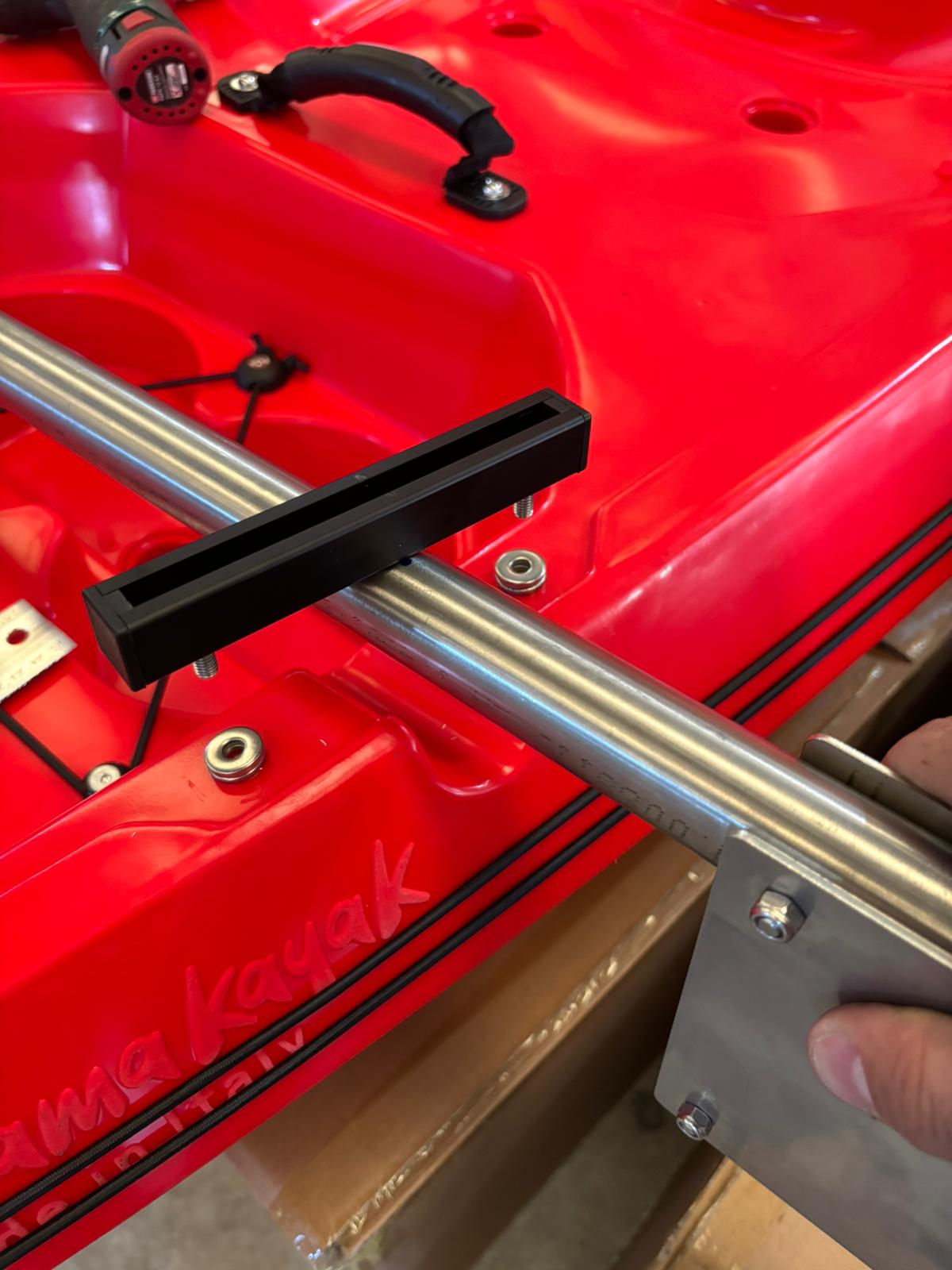 supporto motore laterale inox per motori kayak, tubo tondo, diametro 30 mm