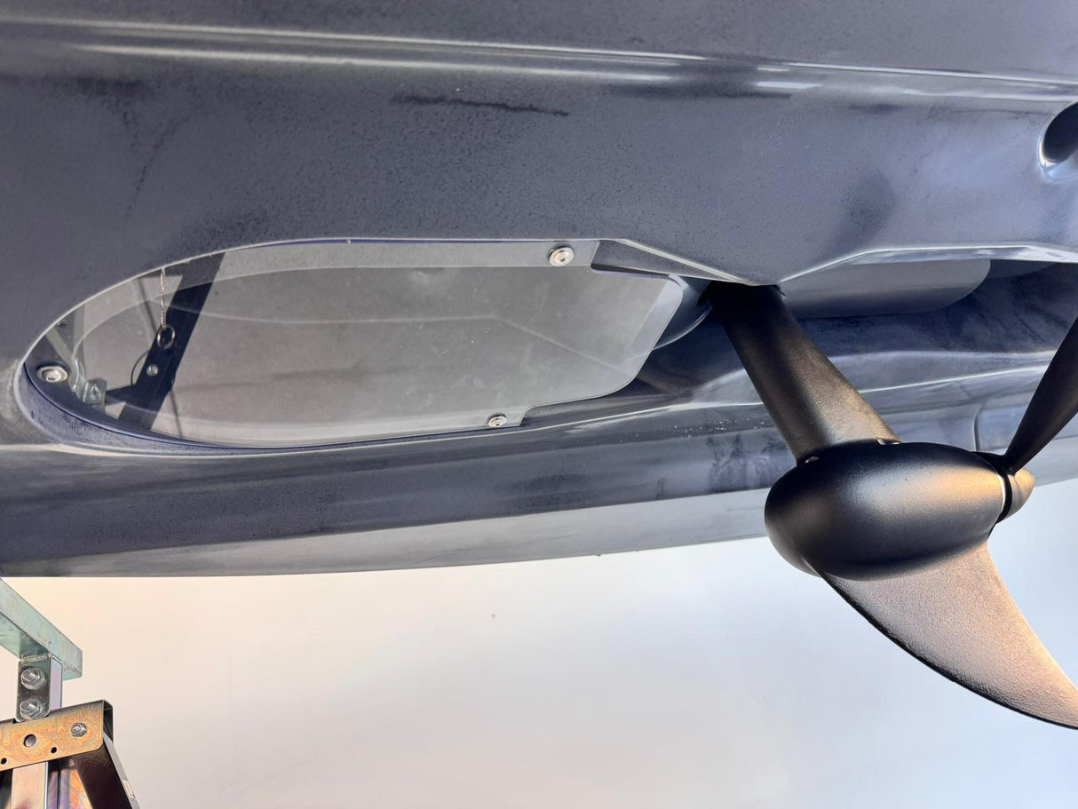 Kayak divisibile da pesca con motore Big Mama Triken 330 S divisibile + supporto motore centrale + motore Haswing Genius + (no pedaliera)