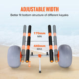 CARRELLO PORTA CANOE  kayak trolley BARRE ORIZZONTALI ruote orange da sabbia grandi