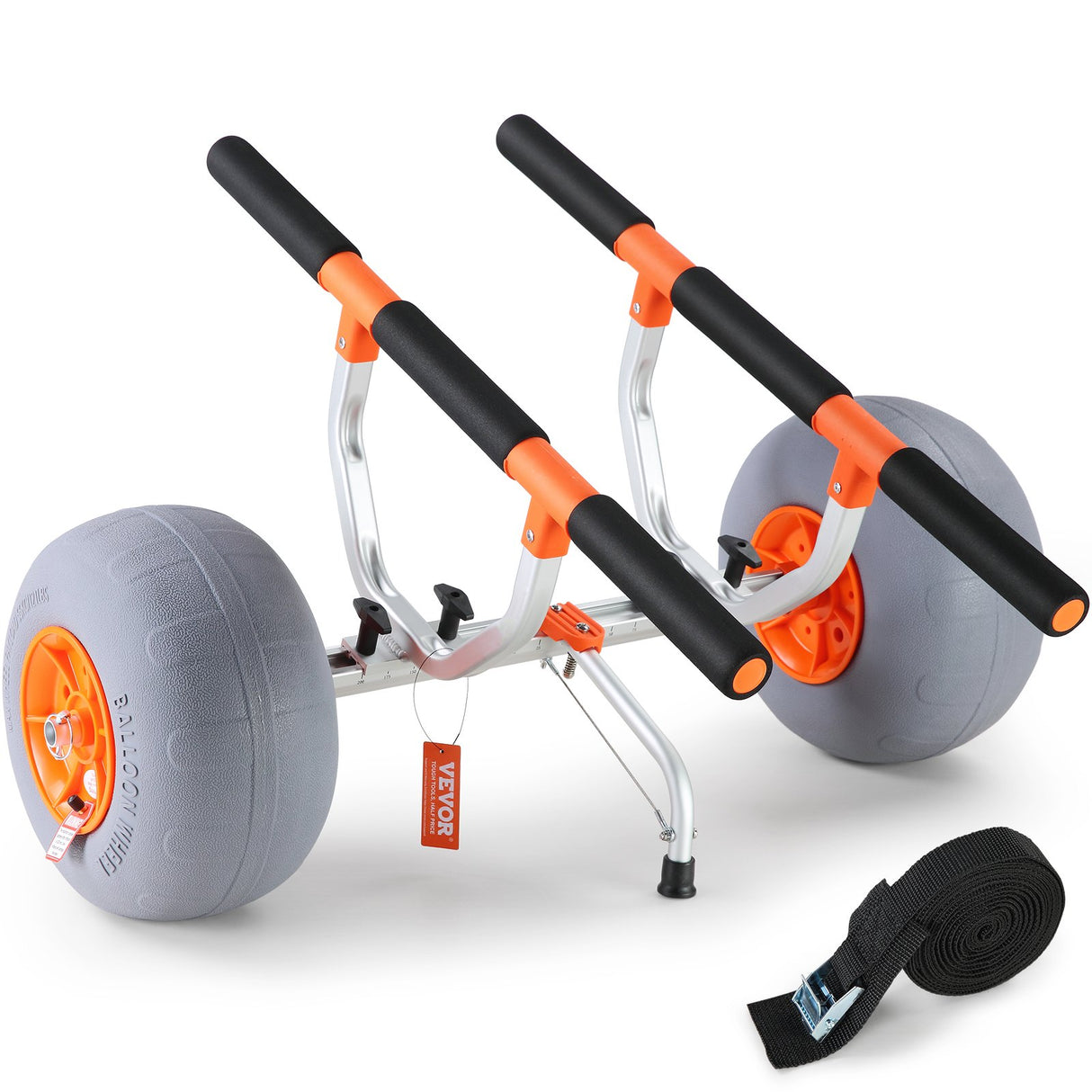 CARRELLO PORTA CANOE  kayak trolley BARRE ORIZZONTALI ruote orange da sabbia grandi