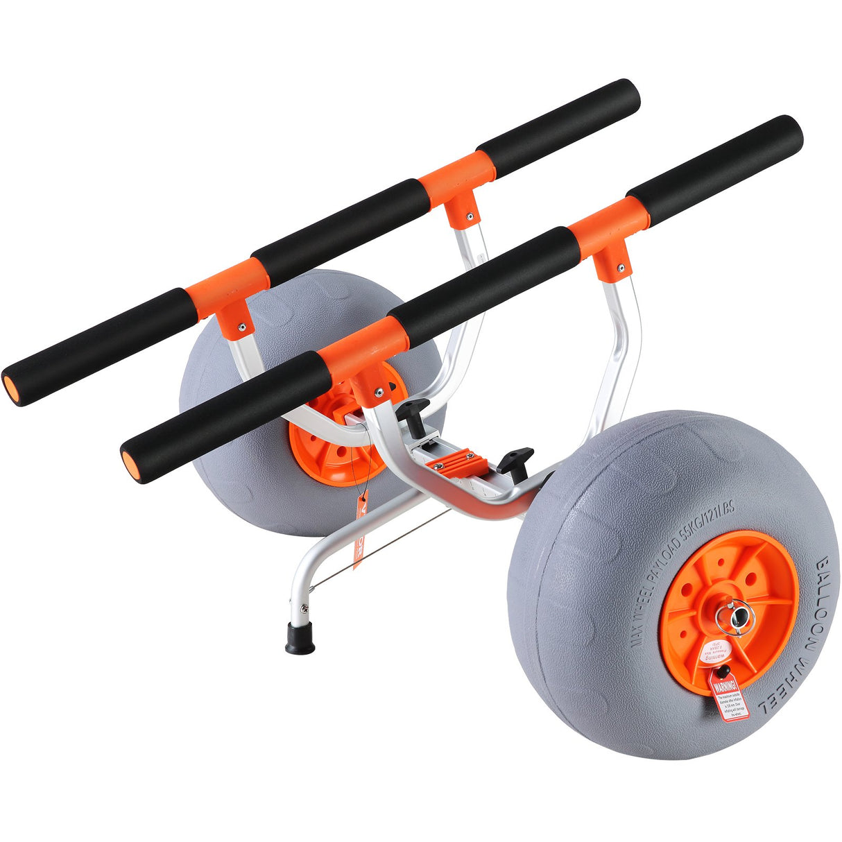 CARRELLO PORTA CANOE  kayak trolley BARRE ORIZZONTALI ruote orange da sabbia grandi