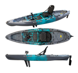 Kayak monoposto divisibile a pedali con pinne Big Mama START S500 componibile + motore Bixpy K1 Angler PRO Kit Outboard con batteria inclusa PP-768 Wh + Adattatore Low Profile Thruhull Pedal Drive