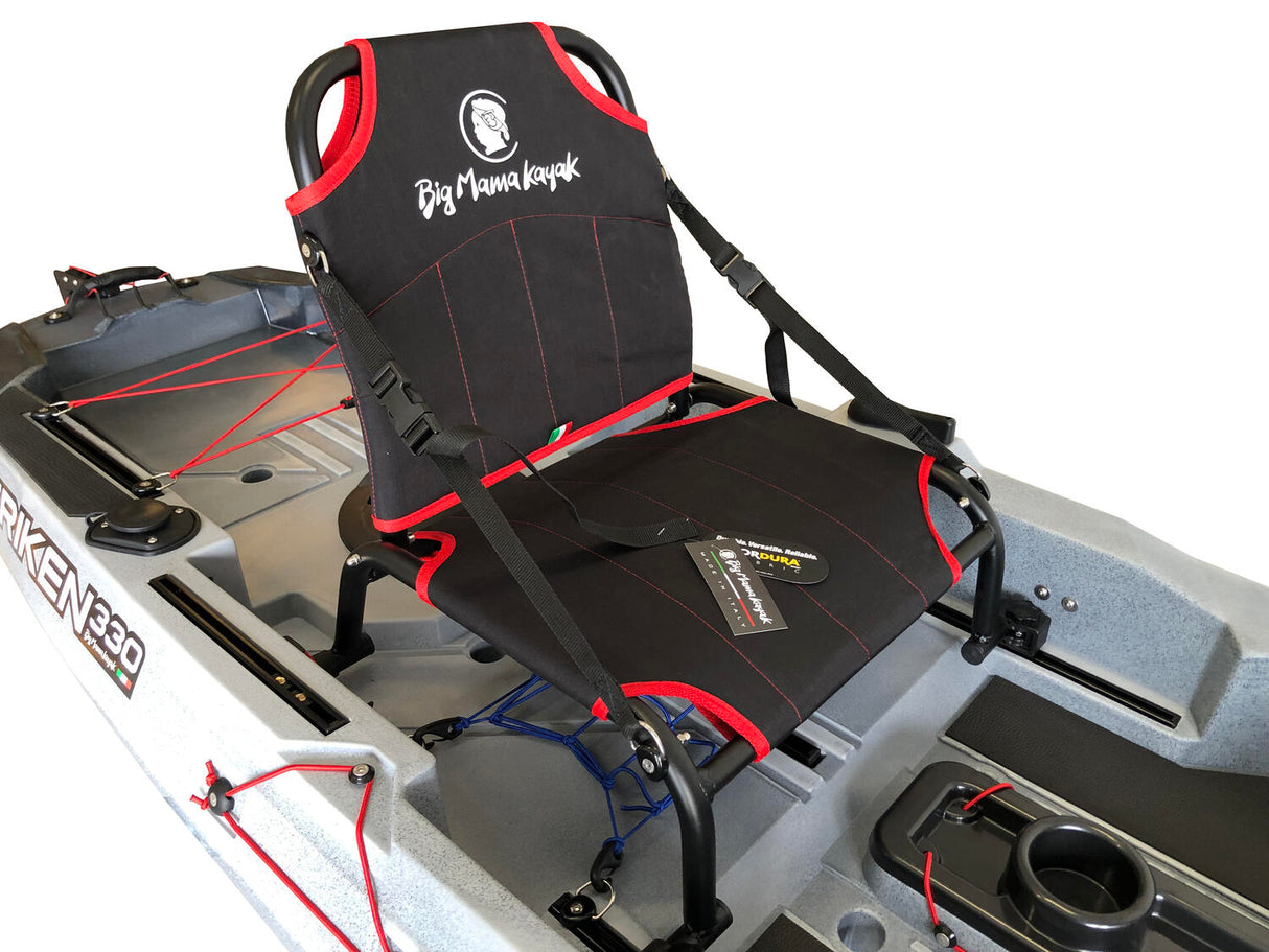 Big Mama Kayak a pedali triken 330 - canoa monoposto fishing + motore elettrico bixpy k1 outboard kit con batteria pp-378 wh v4 + adattatore hoodoo pedal drive