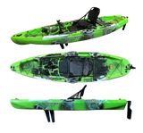 Kayak monoposto divisibile a pedali con pinne Big Mama START S500 componibile + motore Bixpy K1 Angler PRO Kit Outboard con batteria inclusa PP-768 Wh + Adattatore Low Profile Thruhull Pedal Drive