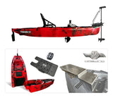 Kayak a Motore di prua Haswing Cayman 55lb con GPS + Pedali divisibile Big Mama Triken 330 live S, con ruote e vasca del vivo