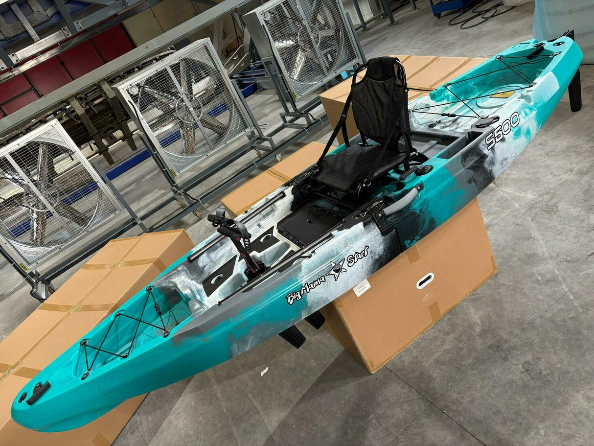 Kayak monoposto divisibile a pedali con pinne BIG MAMA START S500 componibile