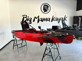 Kayak fishing a Pedali divisibile Big Mama Triken 330 Live S, con ruote e vasca del vivo -Scafo nero/grigio Gavone Rosso