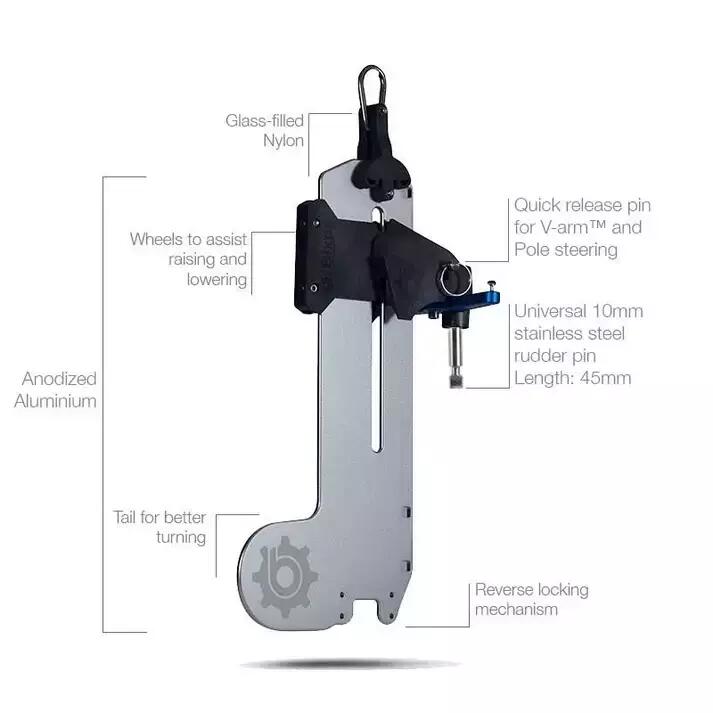 Motore elettrico per kayak Bixpy K1 Outboard Kit con batteria PP-378 Wh v4 + Adattatore Bixpy Eddyline Versa Rudder