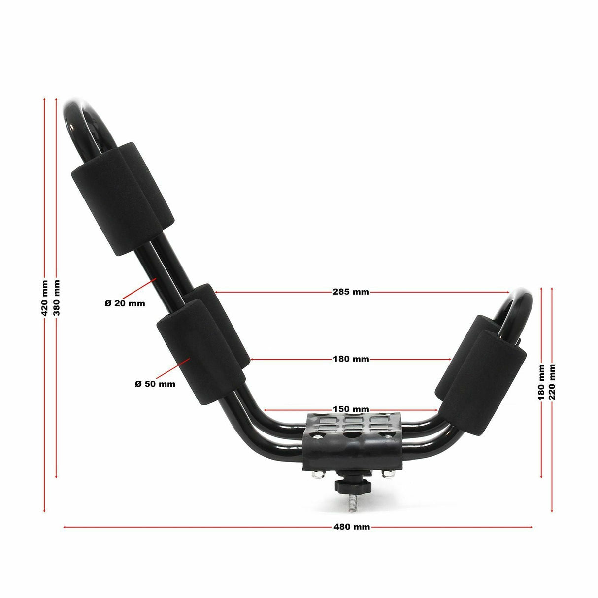 Culle per kayak da auto in alluminio Portacanoa + 2 cinghie incluse 61813
