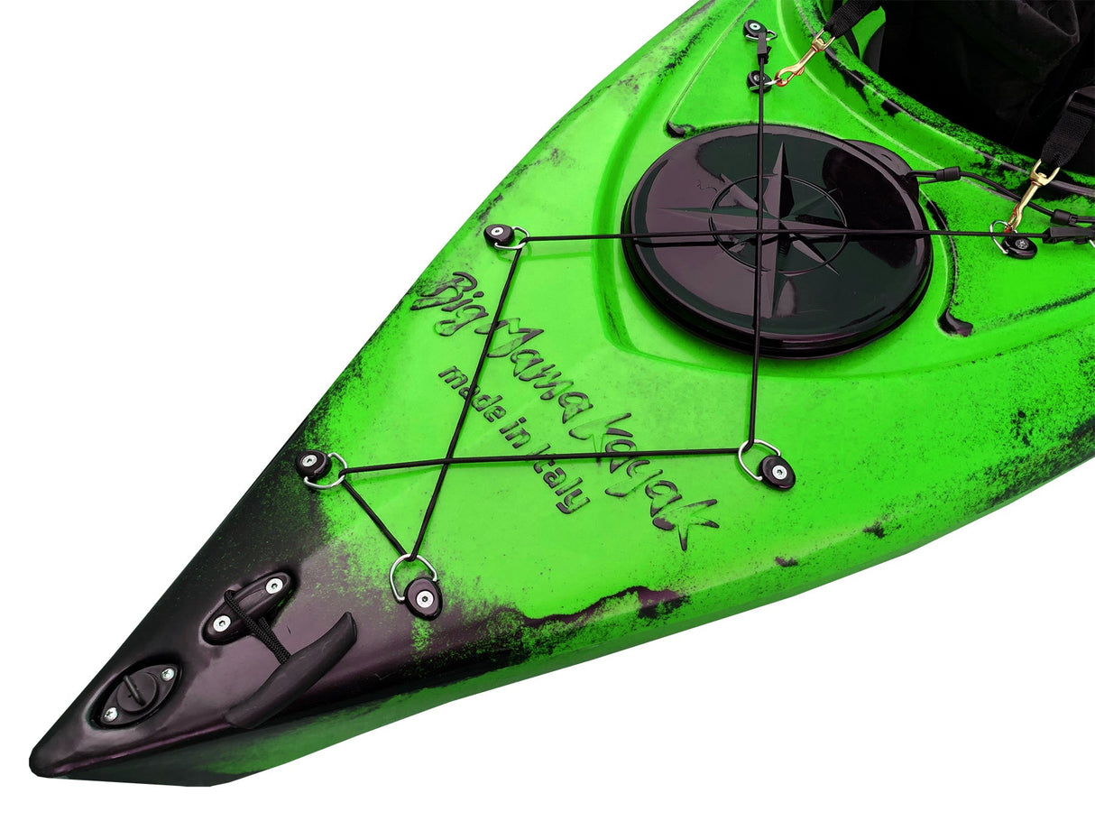 Kayak monoposto Privat 2.0 Fishing Limited edition Big Mama Kayak canoa da pesca 295 cm + 3 portacanne + 2 gavoni + 1 pagaia + seggiolino (FULL PACK) - verde