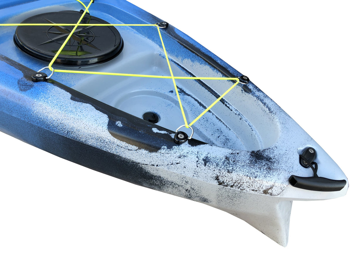 Canoa 1 posto singolo acquaprima fishing limited edition Big Mama Kayak, monoposto 310 cm + 3 portacanne + 2 gavone + 1 pagaia + 1 seggiolino (full pack) - snake blu