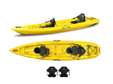 Canoa due posti Mojito Big Mama Kayak -  380 cm - 2 posti adulto + 1 posto bambino + 2 gavoni + 2 ruote integrate + 2 seggiolini - giallo